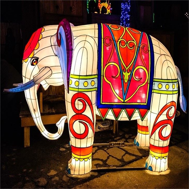 Christmas Decoration Silk Made Outdoor Festival Show Life Size Animal Lantern