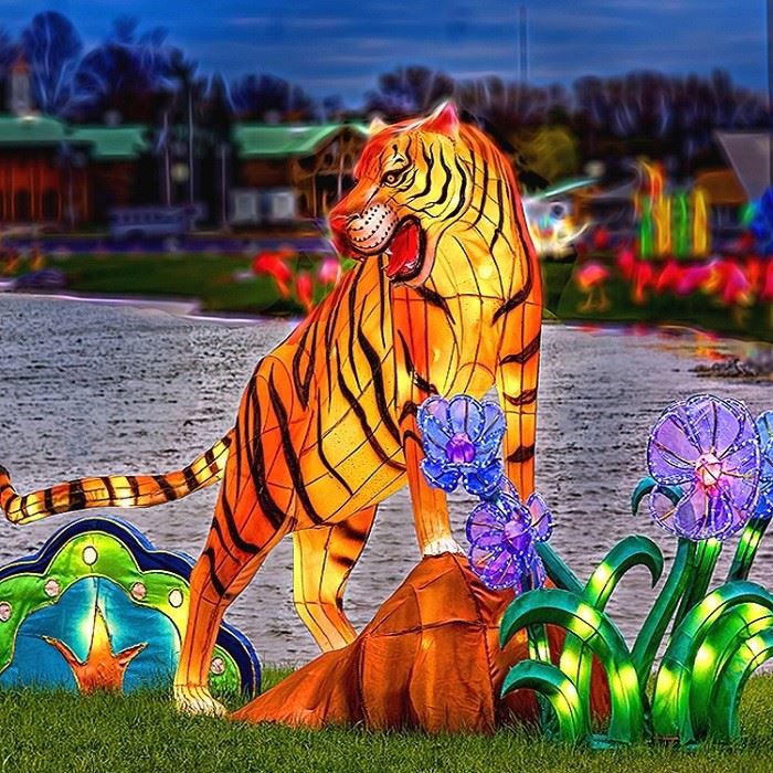 Christmas Decoration Silk Made Outdoor Festival Show Life Size Animal Lantern